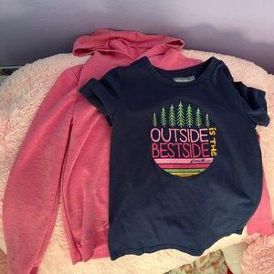 Pink sweater with navy blue shirt (set)